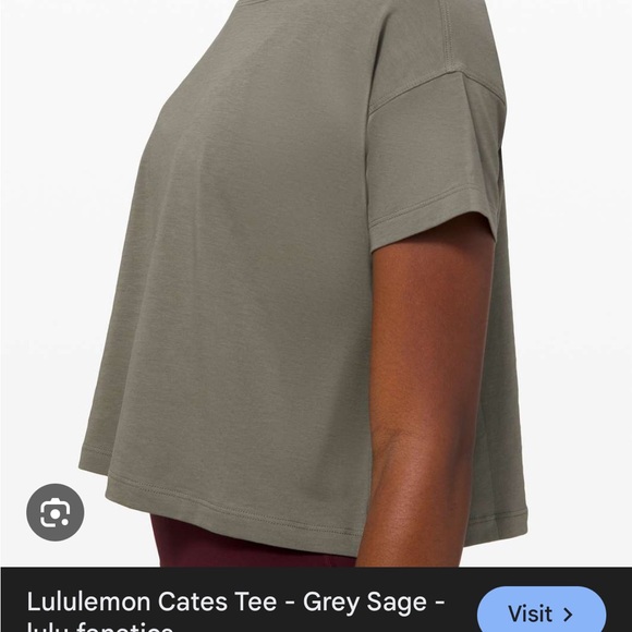 Lululemon Cates T-Shirt Grey Sage Size 8 - Picture 5 of 5